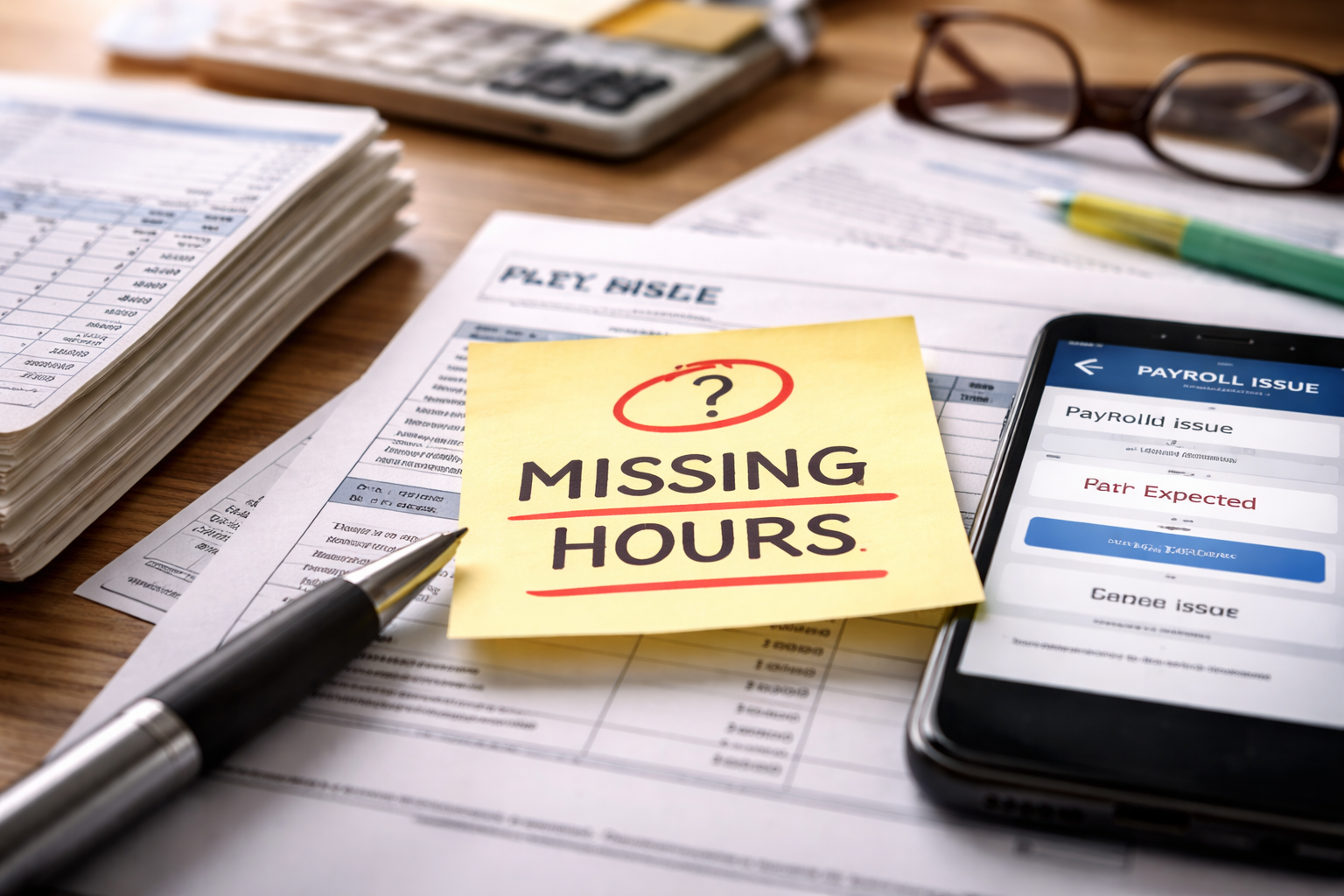 paycheck amount incorrect missing hours