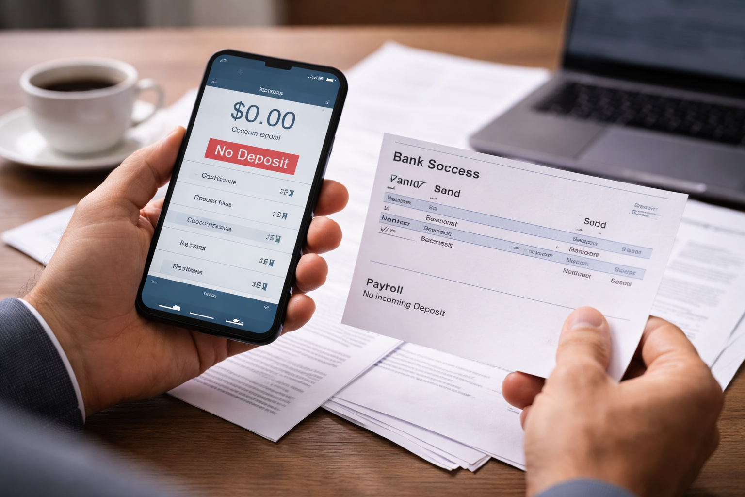 employer says pay was sent but bank shows nothing