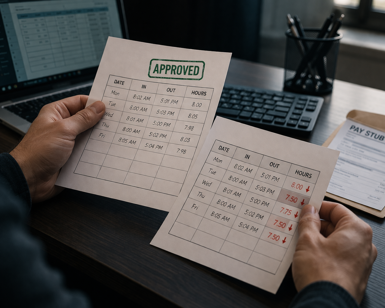 Employer Retroactively Changed Timecard Hours After Payroll Approval